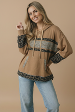 Load image into Gallery viewer, Floral Color Block Oversized Pullover Hoodie