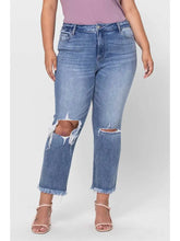 Load image into Gallery viewer, High Rise Crop Slim Straight Jeans