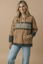 Load image into Gallery viewer, Floral Color Block Oversized Pullover Hoodie