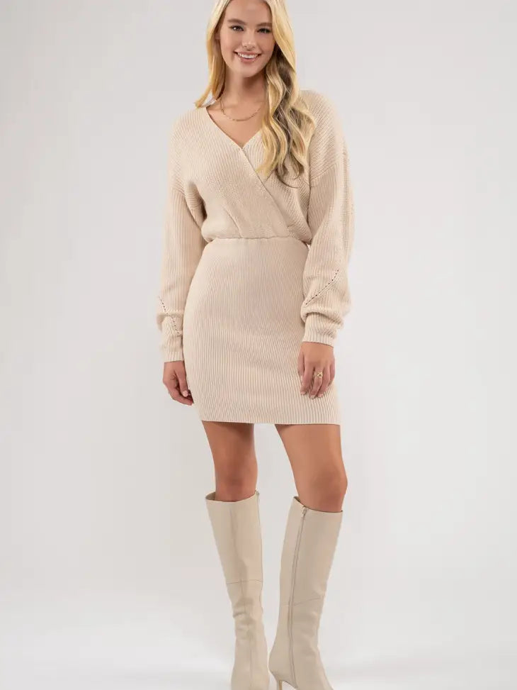 KNIT EYELET DRESS
