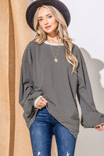 Load image into Gallery viewer, Oversized Stripe Top with Balloon Sleeve