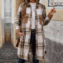 Load image into Gallery viewer, Women&#39;s Polished Plaid Long Coat