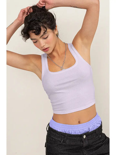 Neck Crop Tank Top