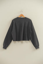 Load image into Gallery viewer, Cropped Crewneck Sweatshirt With Oversized Sleeves