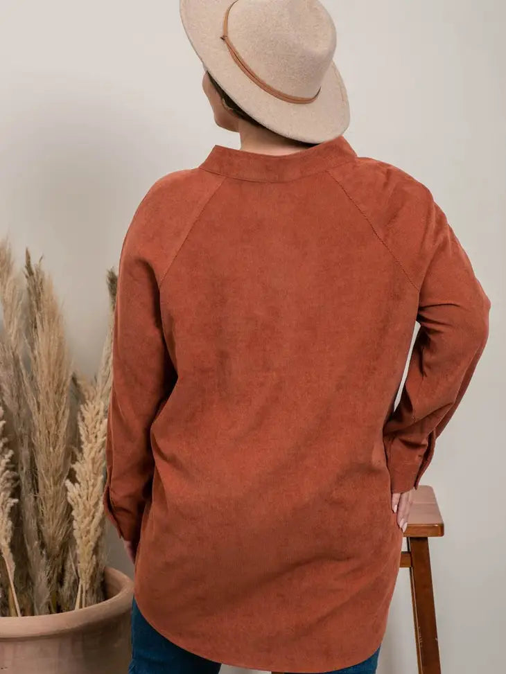 Corduroy Top With Pockets