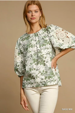 Floral Print Round Neck Top