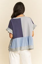 Load image into Gallery viewer, Sweater Textured Fabric Ruffle Detail Top