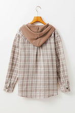 Load image into Gallery viewer, Khaki Checkered Hooded Shacket