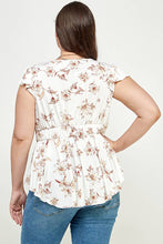Load image into Gallery viewer, Plus Size Floral Ruffle Babydoll Top
