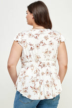 Load image into Gallery viewer, Plus Size Floral Ruffle Babydoll Top