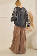 Load image into Gallery viewer, PATCHWORK PLAID SLEEVE PULLOVER