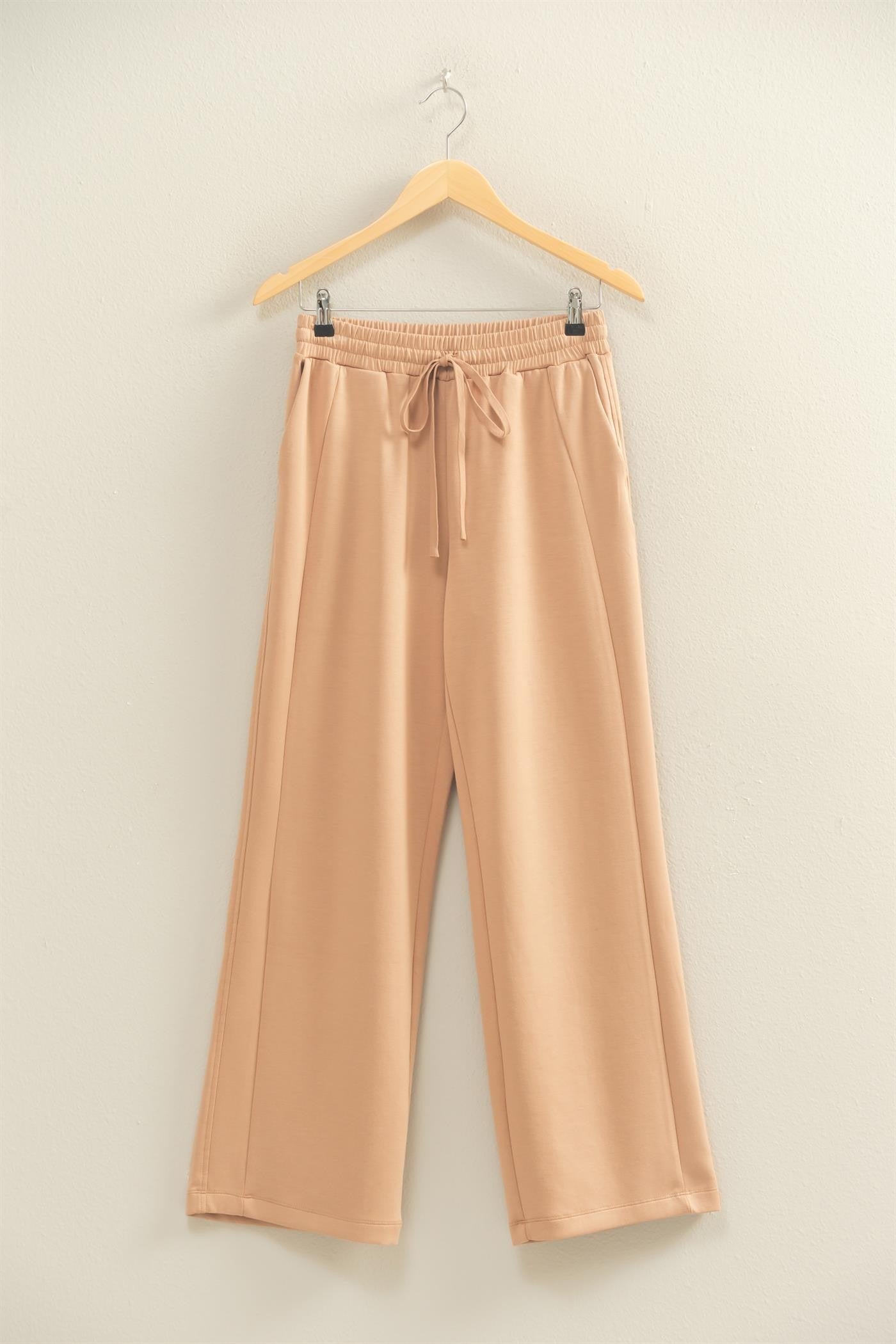 Scuba High-waist Wide-leg Drawstring Sweatpants