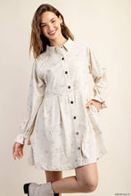 Load image into Gallery viewer, SUBTLE PUFF SLEEVES BUTTON FRONT MINI DRESS