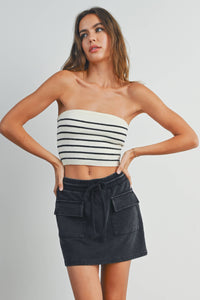 Striped Tube Top Sweater