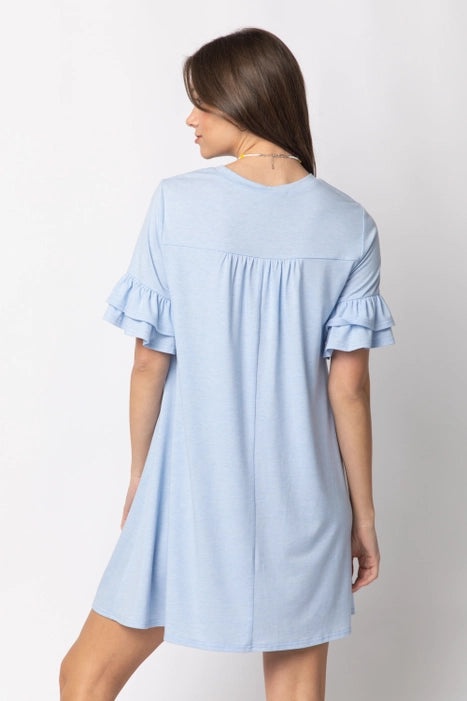 Short Sleeve French Terry Pocket Tee Shirt Dress