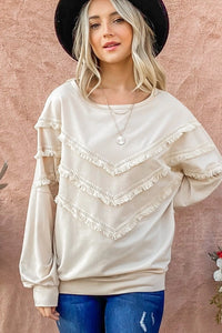 Tassels Detailed Sweatshirt Top