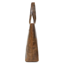 Load image into Gallery viewer, Rustic Leather Women&#39;s Tote Bag - Dark Brown