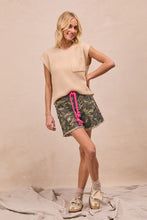 Load image into Gallery viewer, Braided Waist Belt Pockets Camouflage Print Shorts
