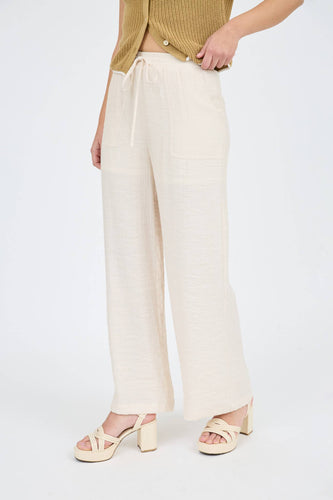 HIGH WAIST DRAWSTRING WIDE LEG LOUNGE PANTS