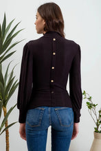 Load image into Gallery viewer, Mock Neck Long Sleeve Back Button Knit Top