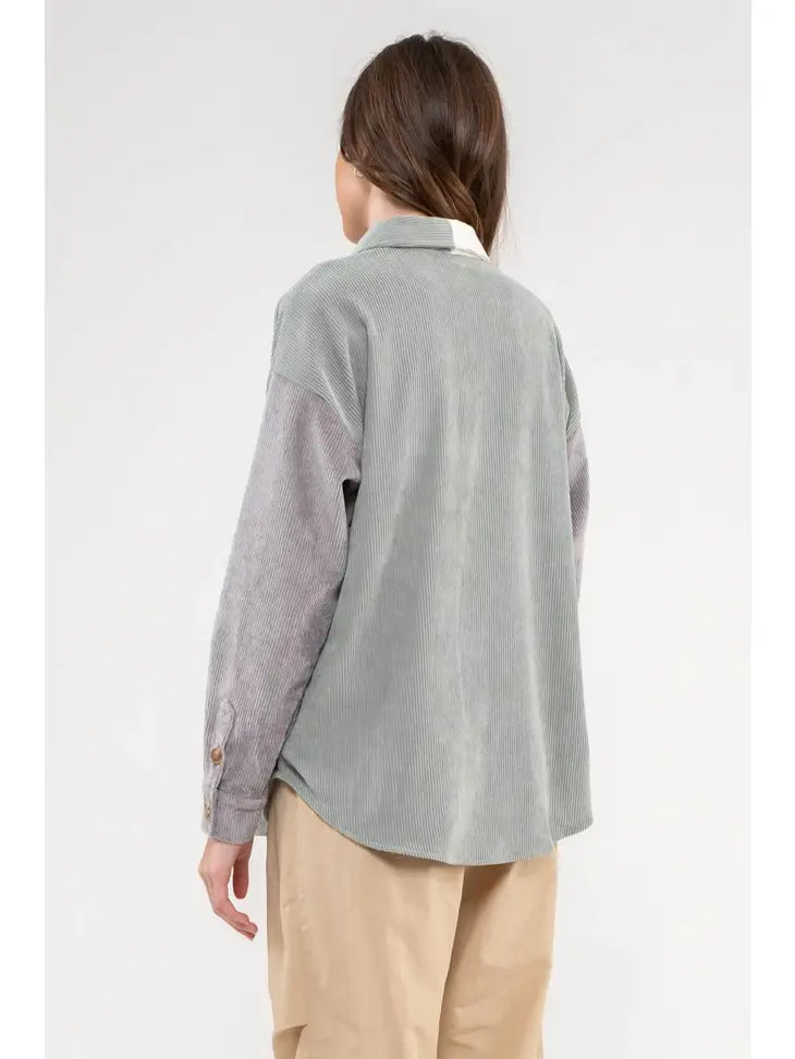 Colorblock Corduroy Jacket