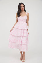 Load image into Gallery viewer, FLORAL BACK TIERED RUFFLE TIERED MAXI DRESS