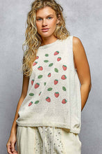 Load image into Gallery viewer, Strawberry Print Thin Sweater Sleeveless Top
