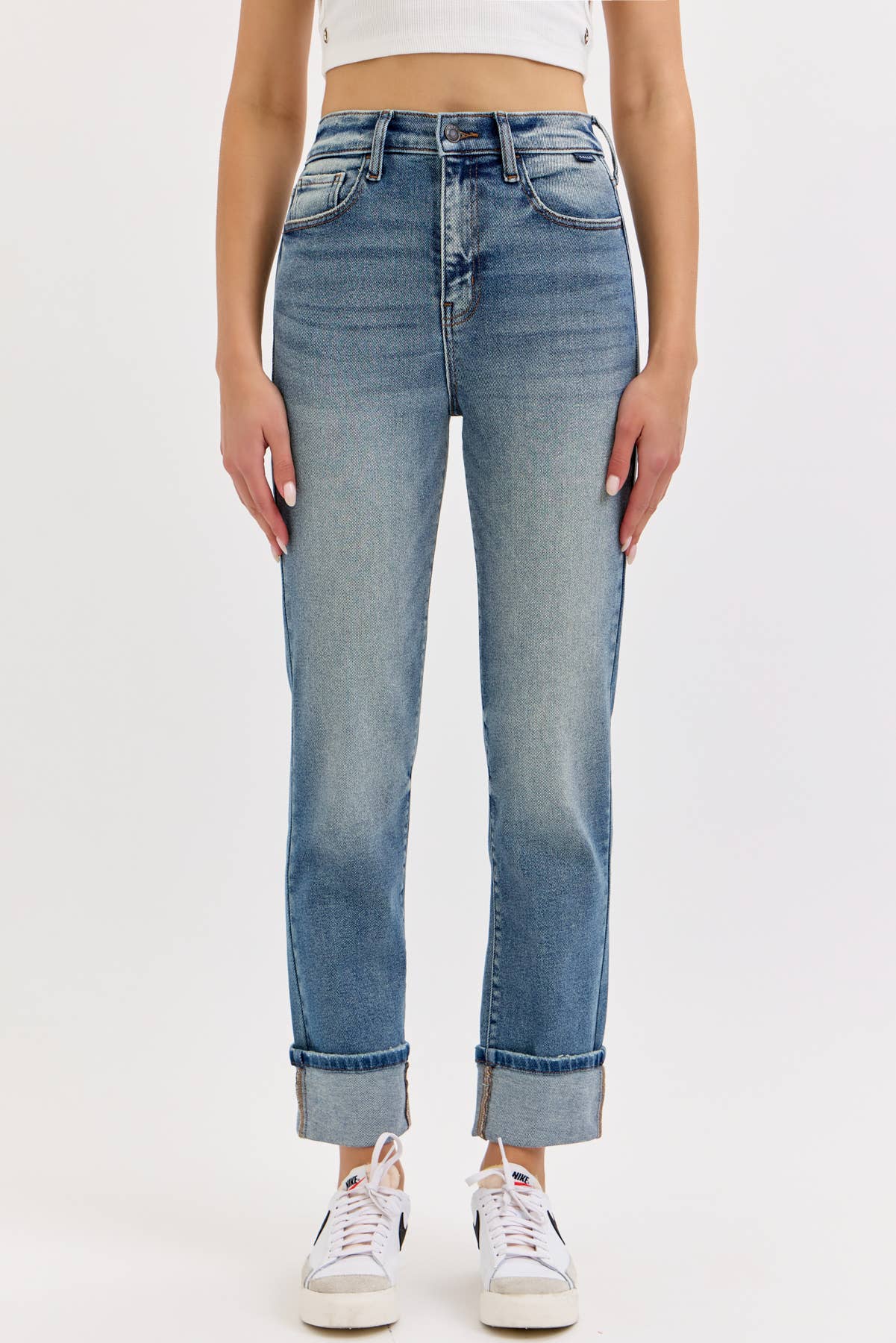 High Rise Straight with Cuff