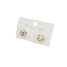 Load image into Gallery viewer, Bezel Diamond Stud Earrings