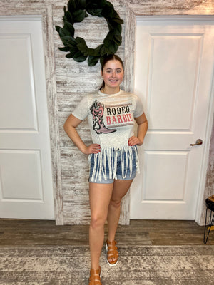 Rodeo Barbie Graphic Fringe Top