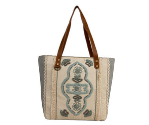 Willow Stream Embroidered Tote Bag