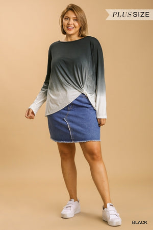 OMBRE PRINT LONG SLEEVE TOP
