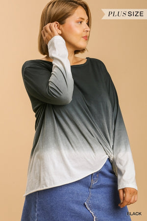 OMBRE PRINT LONG SLEEVE TOP