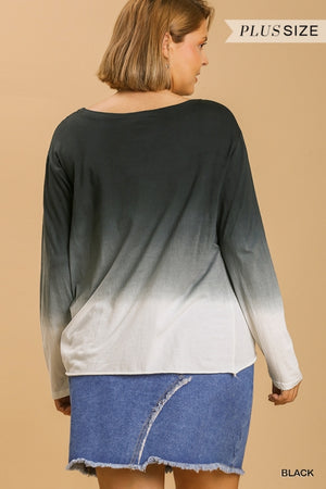 OMBRE PRINT LONG SLEEVE TOP