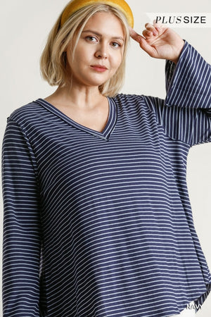 STRIPED LONG SLEEVE TOP