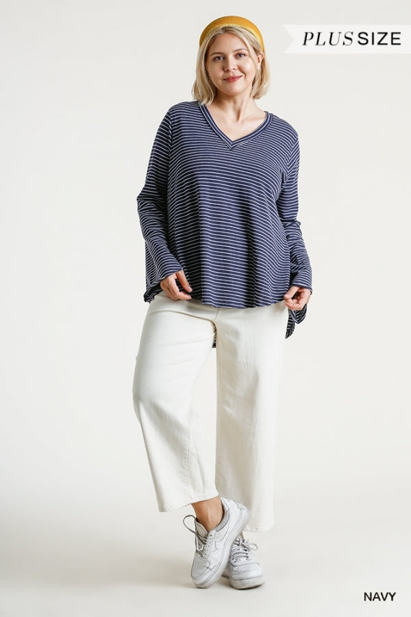 STRIPED LONG SLEEVE TOP