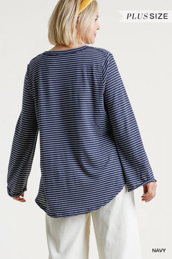 STRIPED LONG SLEEVE TOP