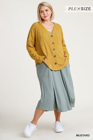 Long Sleeve Button Down Knitted Cardigan