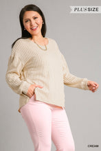 Load image into Gallery viewer, Ribbed Knit Long Sleeve Round Neck Top