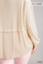 Load image into Gallery viewer, Ribbed Knit Long Sleeve Round Neck Top