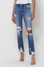 Load image into Gallery viewer, DISTRESSED MID RISE ANKLE STRAIGHT