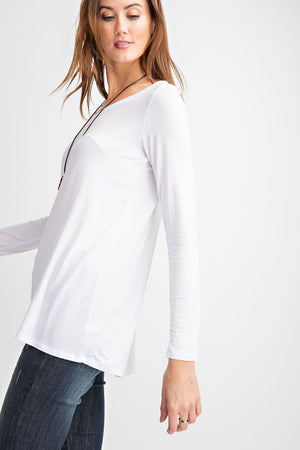 BASIC V NECK LONG SLEEVE TOP