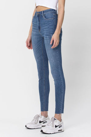 High Rise Straight Cut Ankle Skinny