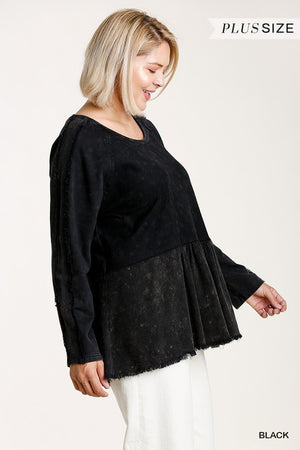 Mineral Washed Long Sleeve Top