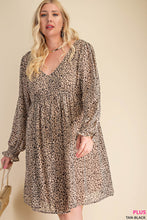 Load image into Gallery viewer, LEOPARD PRINT CHIFFON LINNED DRESS
