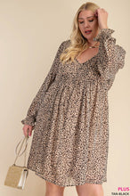 Load image into Gallery viewer, LEOPARD PRINT CHIFFON LINNED DRESS