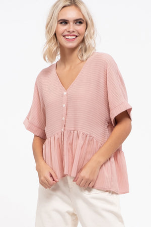 STRIPE BUTTON DOWN TOP