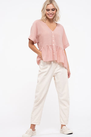 STRIPE BUTTON DOWN TOP