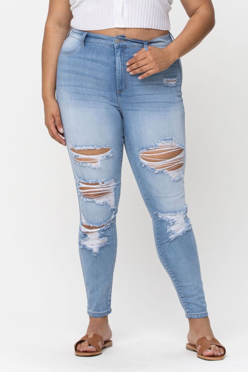 High Rise Distress Skinny