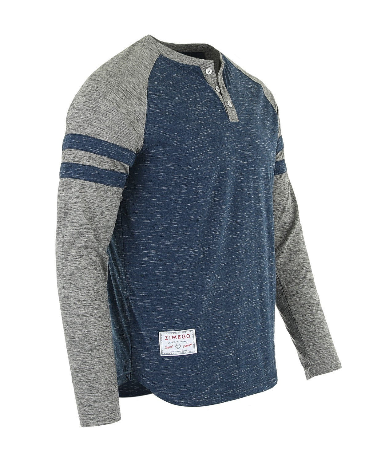 Mens Stripe Arm Athletic Baseball Henley